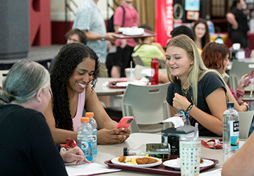 People eating in Donovan Dining Center